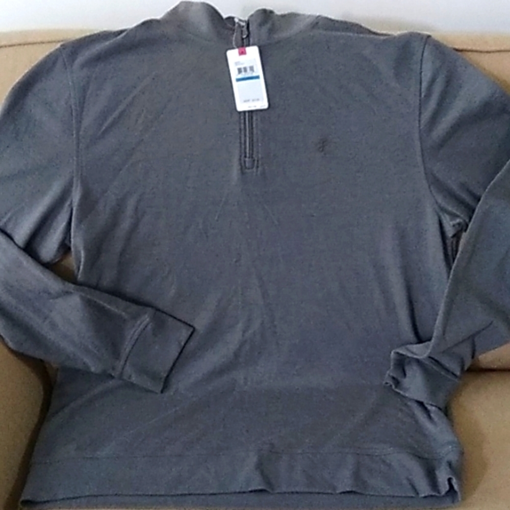 IZOD Hampton Long Sleeve Pullover Partial Zip at Neck, Stand Collar
